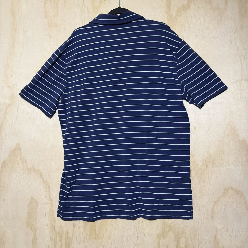 Polo Golf Ralph Lauren Striped Polo Shirt‎ Blue Stretch Mens XL Casual